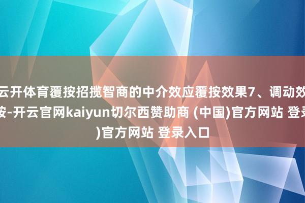 云开体育覆按招揽智商的中介效应覆按效果7、调动效应覆按-开云官网kaiyun切尔西赞助商 (中国)官方网站 登录入口