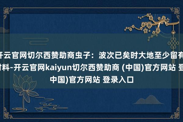 开云官网切尔西赞助商虫子：波次已矣时大地至少留有 20 种材料-开云官网kaiyun切尔西赞助商 (中国)官方网站 登录入口