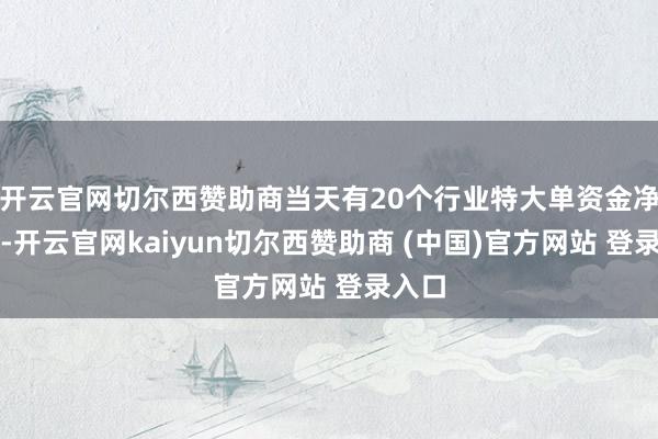 开云官网切尔西赞助商当天有20个行业特大单资金净流入-开云官网kaiyun切尔西赞助商 (中国)官方网站 登录入口