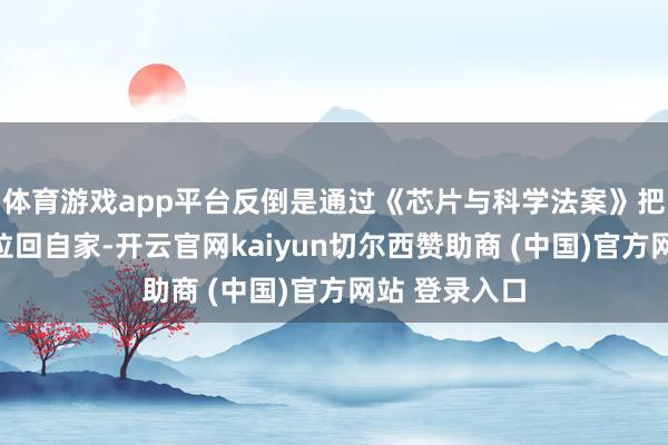 体育游戏app平台反倒是通过《芯片与科学法案》把高端制造业拉回自家-开云官网kaiyun切尔西赞助商 (中国)官方网站 登录入口