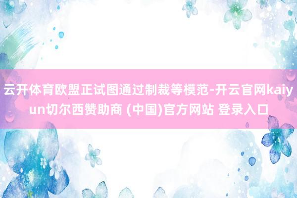云开体育欧盟正试图通过制裁等模范-开云官网kaiyun切尔西赞助商 (中国)官方网站 登录入口